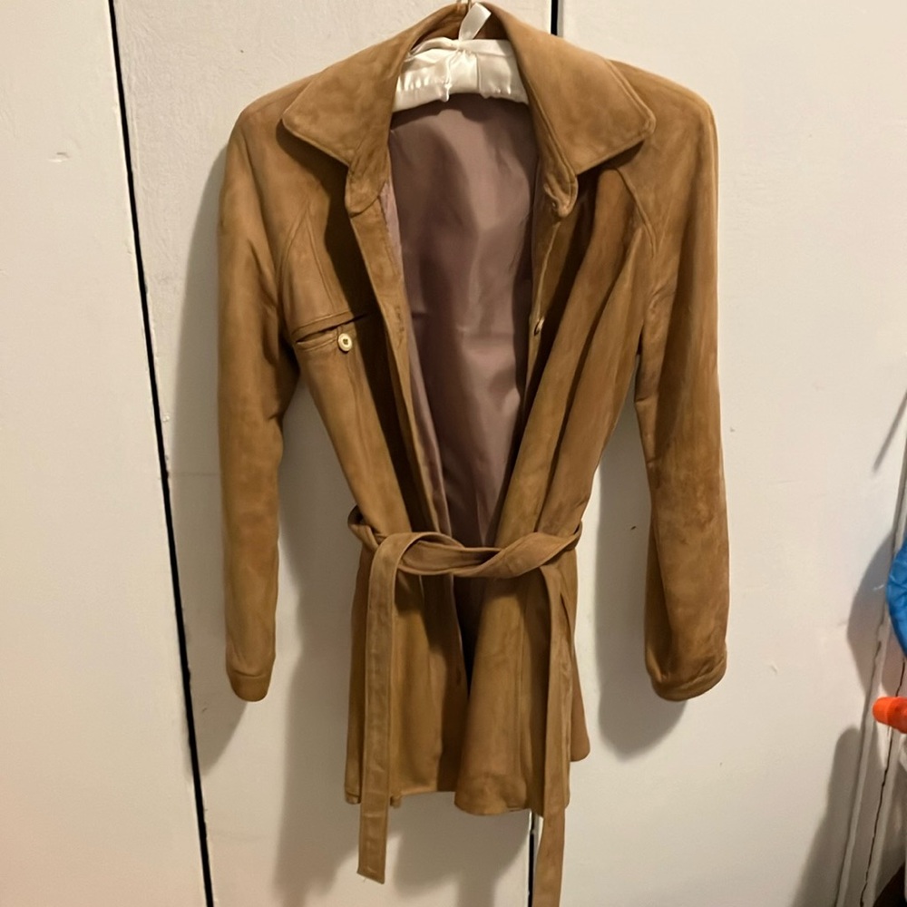 Vintage 80’s Tan Suede Belted Jacket